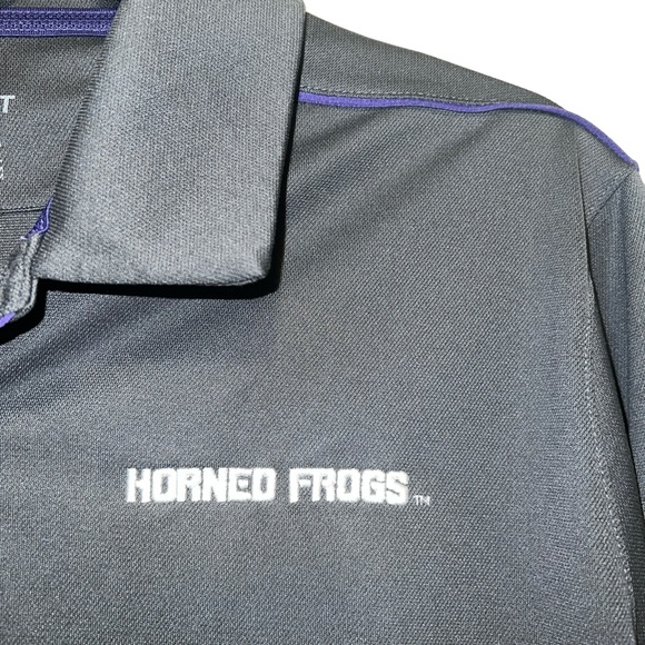 Nike Dri-Fit TCU Long Sleeve On-Field Athletic Grey Polo Men’s Size Large - Picture 3 of 5